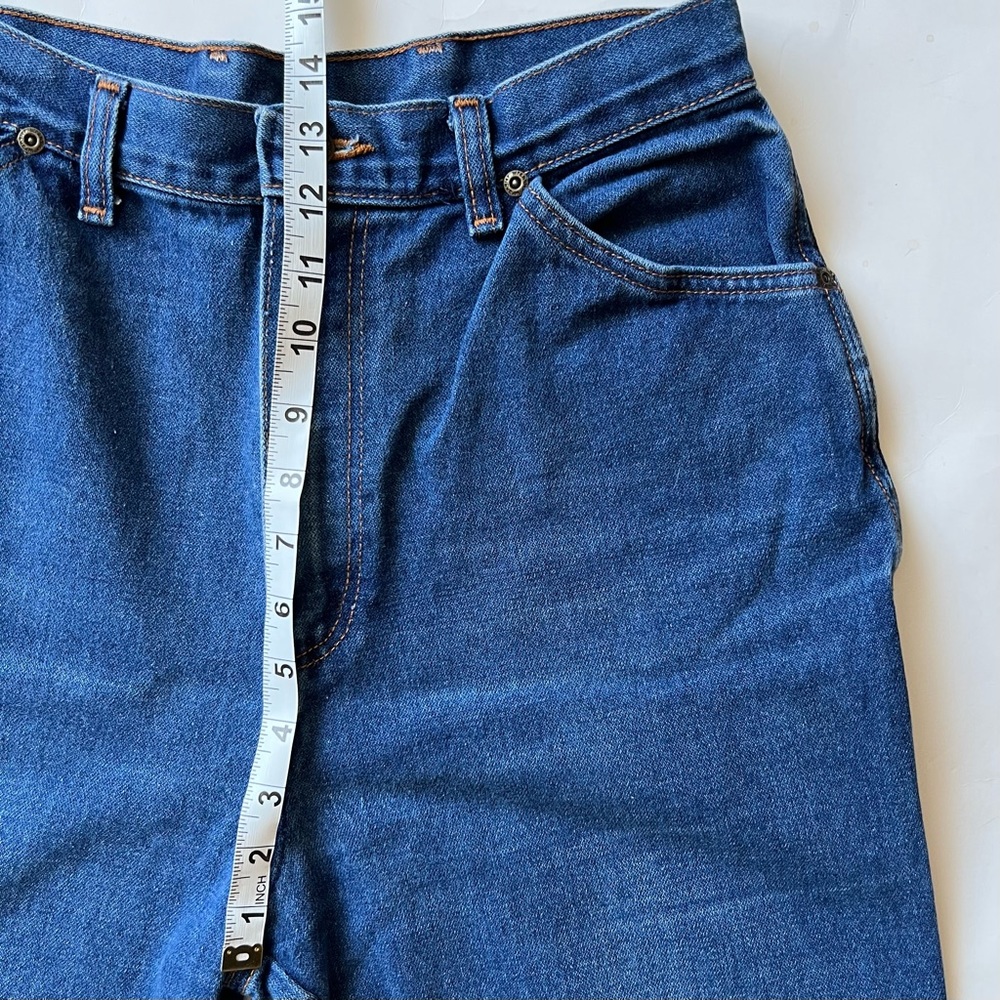 Vintage Wrangler Straight Leg High Rise Jeans No Fault Flat Front Blue Jeans 29 - Picture 10 of 14